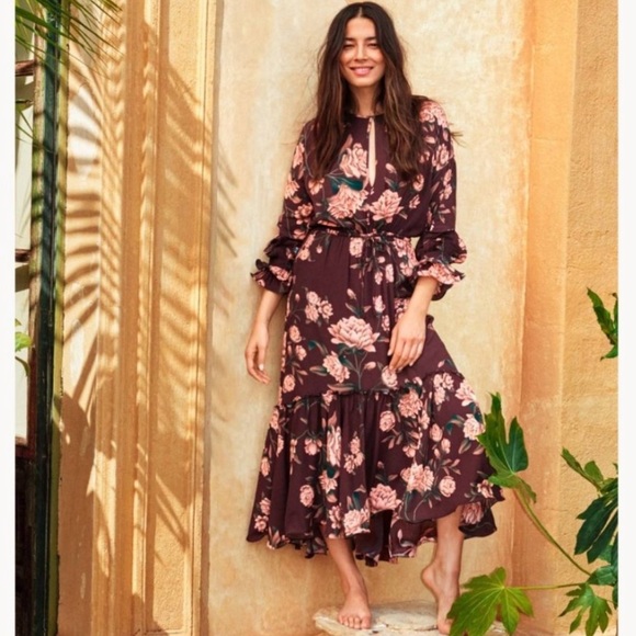 Johanna Ortiz Dresses & Skirts - JOHANNA ORTIZ x H&M | NWOT! Crêped Ruffle Dress in Brown Floral, Size Medium